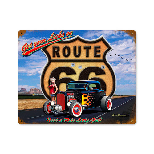 Retro Get Your Licks Metal Sign 15 x 12 Inches