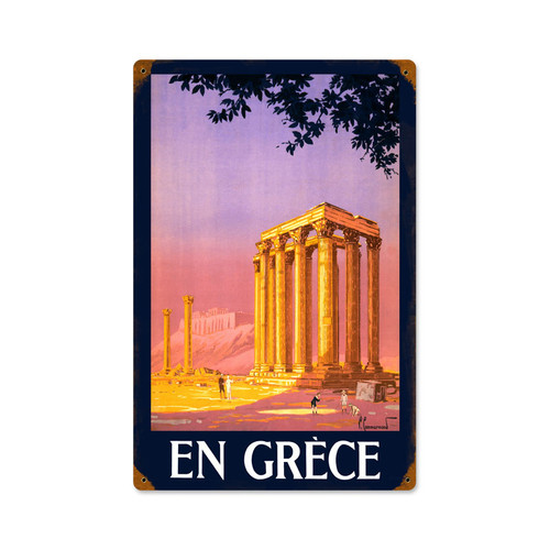 Retro Greece Metal Sign 12 x 18 Inches