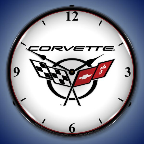 Retro C5 Corvette 2 Lighted Wall Clock
