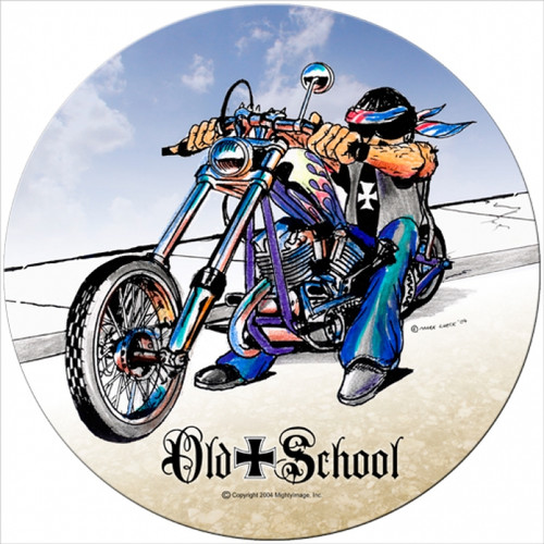 Vintage-Retro Old School Round Metal-Tin Sign