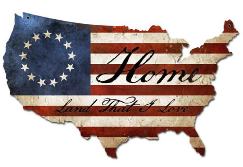 Home Of The Brave Custom Shape Metal Sign 25 X 16 Inches
