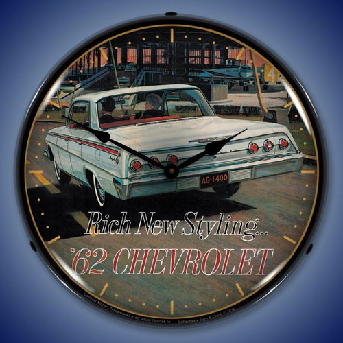 1962 Chevrolet Impala Lighted Wall Clock 14 x 14 Inches
