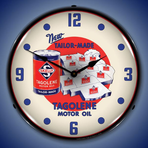 Skelly Motor Oil Lighted Wall Clock 14 x 14 Inches