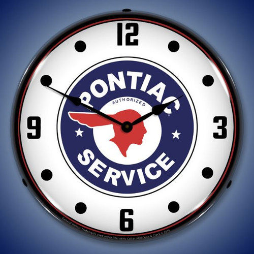 Pontiac Service Lighted Wall Clock 14 x 14 Inches