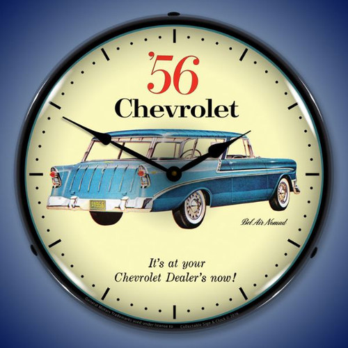 1956 Chevrolet Nomad Lighted Wall Clock 14 x 14 Inches