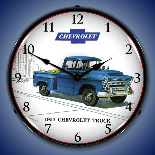 1957 Chevrolet Truck Lighted Wall Clock 14 x 14 Inches