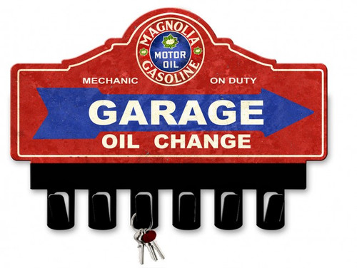 Magnolia Gasoline Metal Key Hanger 14 x 10 Inches