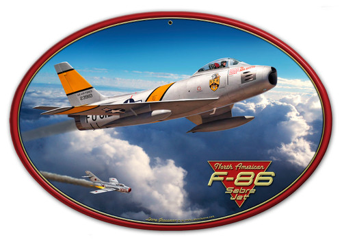 F-86 Saber Jet 17x12 Metal Sign 17 x 12 Inches