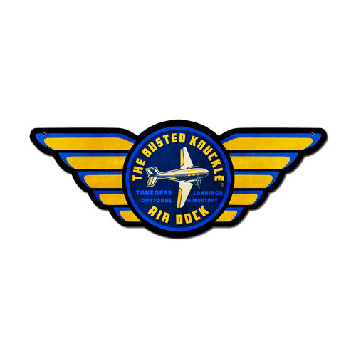 Air Dock Wings Metal Sign 19 x 14 Inches