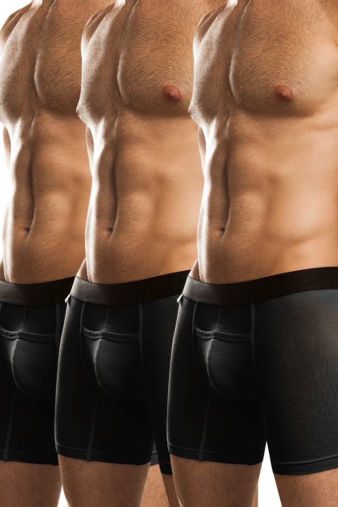 Jack Adams Naked Fit Boxer Brief Multi-Pack: Black (3)