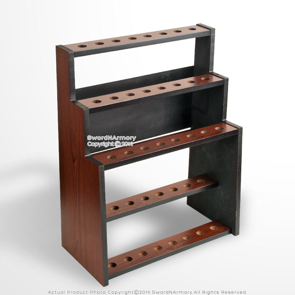 Deluxe 3 Tiers Wooden Walking Stick Display Stand Hold 24 Canes