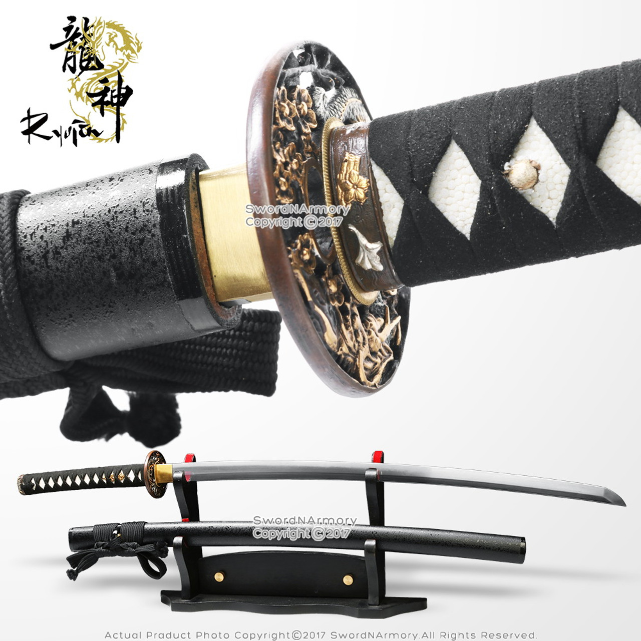 ryujin 40 handmade samurai katana sword 5160 spring steel blade sharp