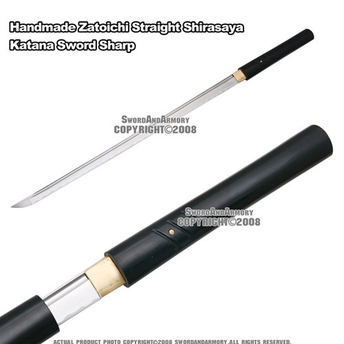 Zatoichi Straight Sword Dull Finish Sharp Blade Zatoichi Straight Sword Dull Finish Sharp Blade