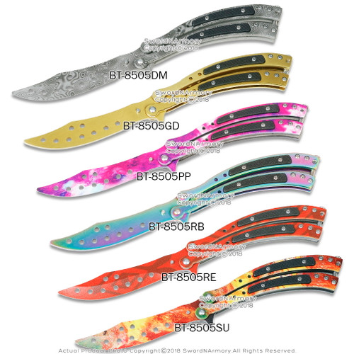 CSGO Butterfly Trainer Training Balisong Practice Dull Knife 4" Blunt Blade CSGO Butterfly Trainer Training Balisong Practice Dull Knife 4" Blunt Blade