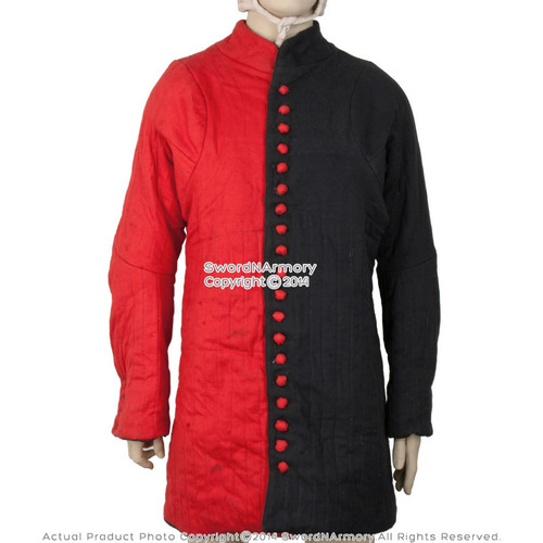 Black & Red WMA Gambeson Type 6 Arming Doublet Overcoat SCA LARP Reenactment Black & Red WMA Gambeson Type 6 Arming Doublet Overcoat SCA LARP Reenactment