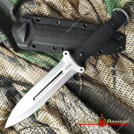 12" Tactical Combat Knife 8CR13MOV Steel Fixed Blade G10 Handle Kydex Sheath