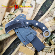 8 1/2" Broad Head Karambit With G10 Composite Handle, 3Cr13  Stone Washed Blade