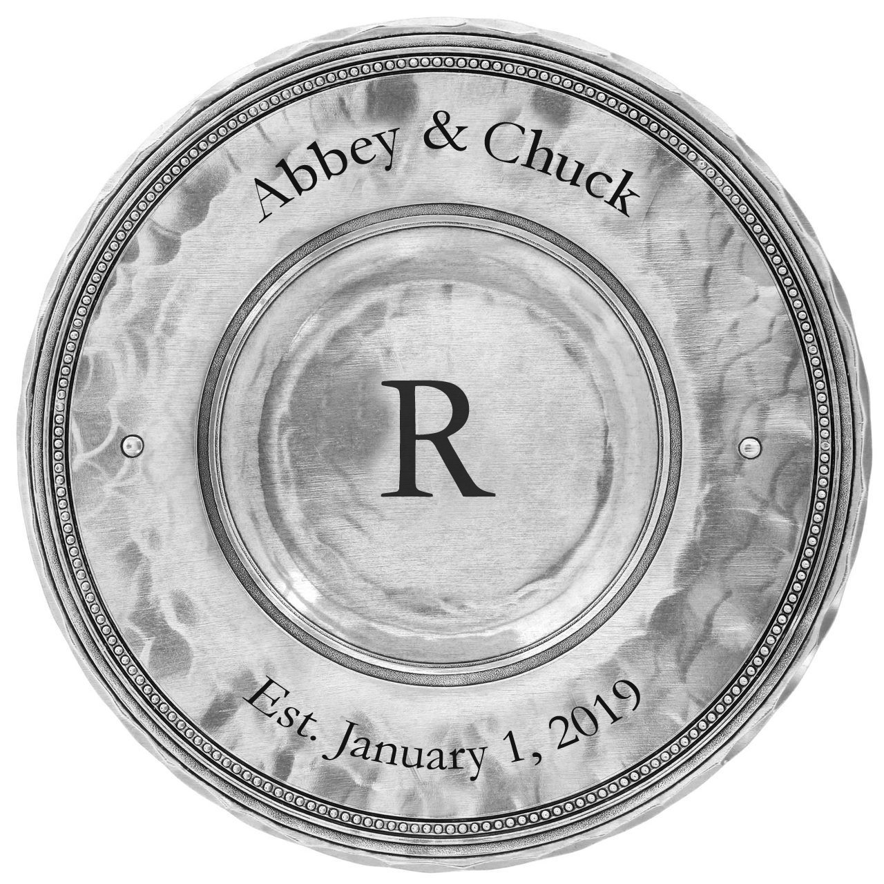 engravable candle plate with monogram for personalized gift giving