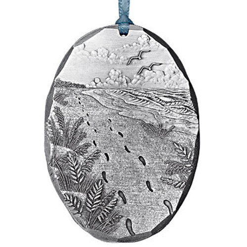 Footprints Religious Metal Christmas Ornament Footprints Religious Metal Christmas Ornament