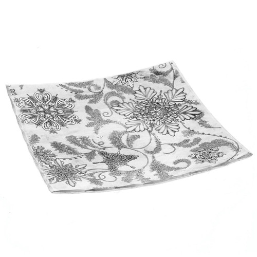 Winter holiday design square snack tray Winter holiday design square snack tray