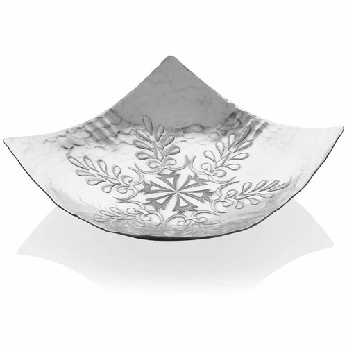 Snowflakes Decorative Metal Centerpiece Bowl Snowflakes Decorative Metal Centerpiece Bowl