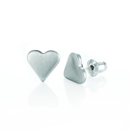 Recycled Metal Heart Stud Earrings American Made Recycled Metal Heart Stud Earrings American Made