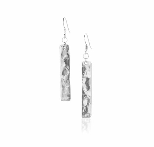 Recycled Hammered Metal Rectangle Stud Earrings Recycled Hammered Metal Rectangle Stud Earrings