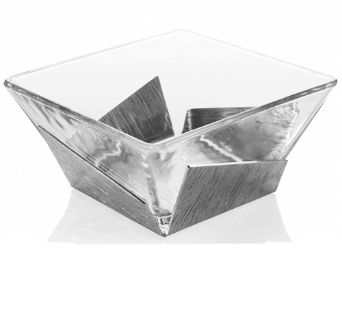 Monet Glass and Metal Salad Bowl Monet Glass and Metal Salad Bowl