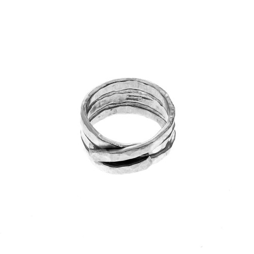 Upcycled Twisted Metal Traverse Fashion Ring Upcycled Twisted Metal Traverse Fashion Ring