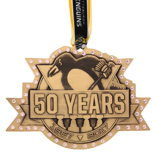 Pittsburgh Penguins Limited Edition 50th Anniversary Bronze Ornament with Swarovski Crystals Pittsburgh Penguins Limited Edition 50th Anniversary Bronze Ornament with Swarovski Crystals
