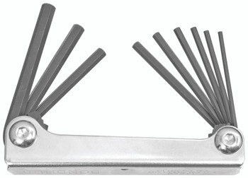 Set 9 Hex Metal Handle Fold-up Tools 5/64-1/4" - 14589 - Quantity: 1 Set 9 Hex Metal Handle Fold-up Tools 5/64-1/4" - 14589 - Quantity: 1