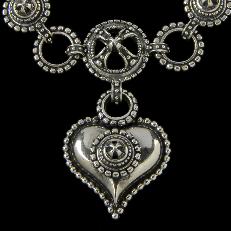 "Chili" Heart Necklace Pendant handmade in Sterling Silver by Bowman Originals, Sarasota, 941-302-9594