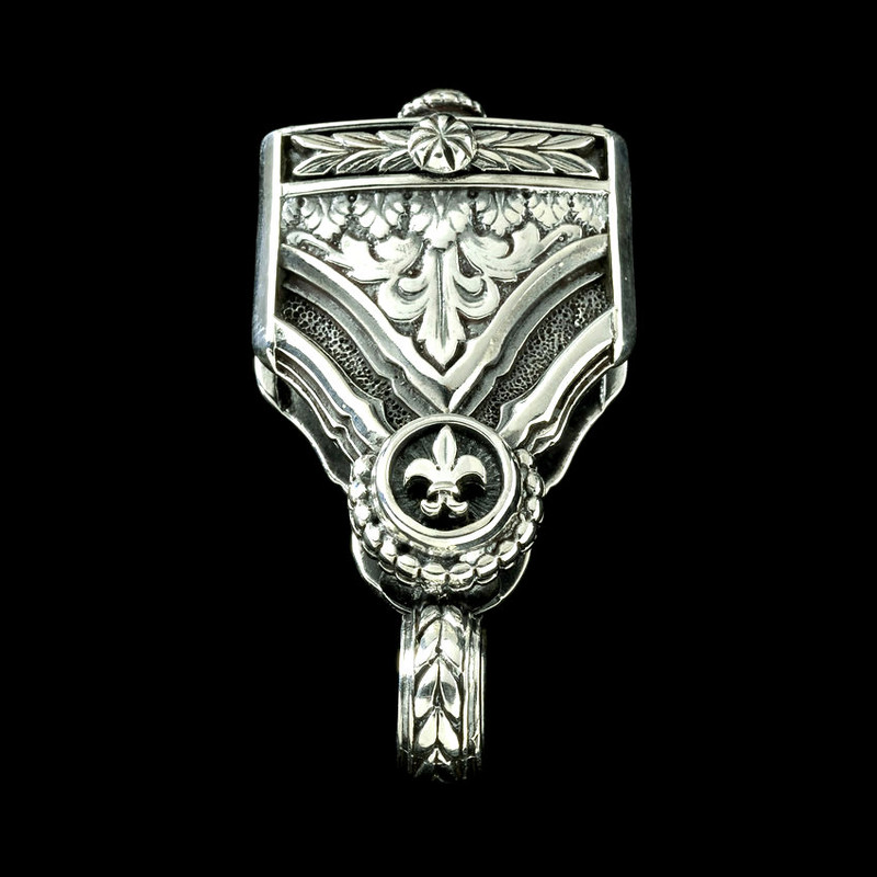 Belt Slide custom engraved handmade in Sterling Silver by Bowman Originals, USA
