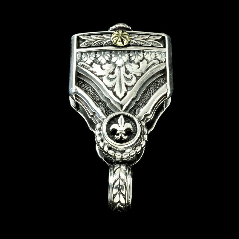 Belt Slide handmade in Sterling Silver and 18 k Gold by Bowman Originals, USA