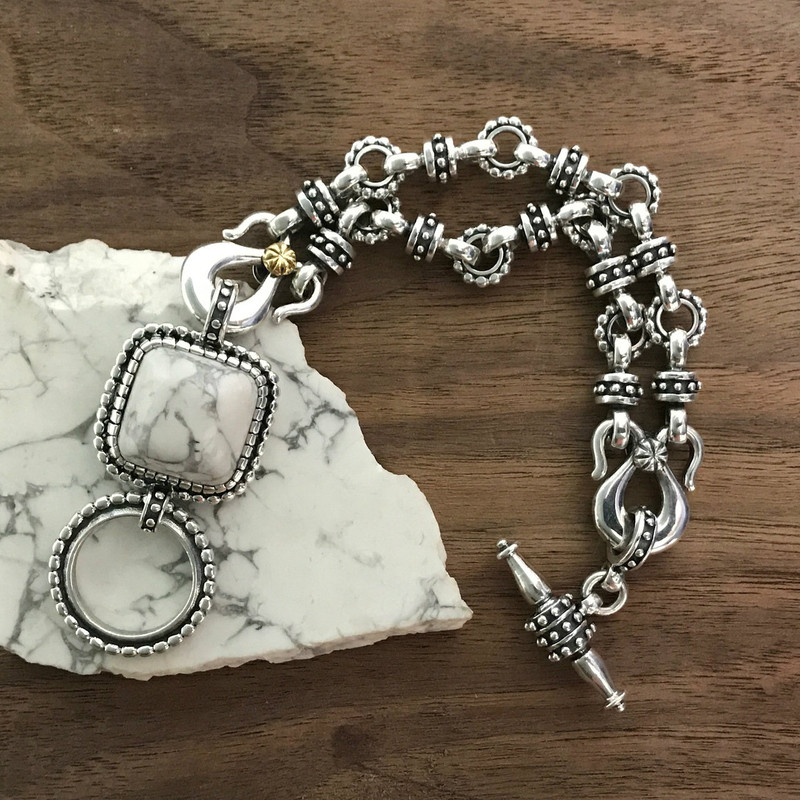 Handmade Sterling Silver, Howlite Bracelet |} Bowman Originals
