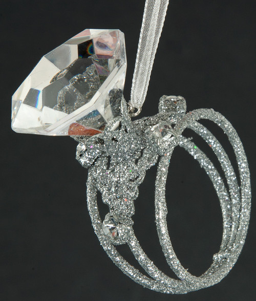 3" Acrylic Glitter Napkin Ring Clear Silver Napking Rings in Bulk