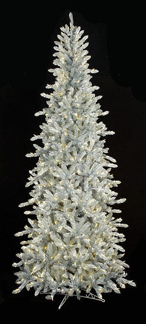 7 Ft., 9 Ft, and 12 Ft. Matte Silver Tree with LED Lights - Autograph