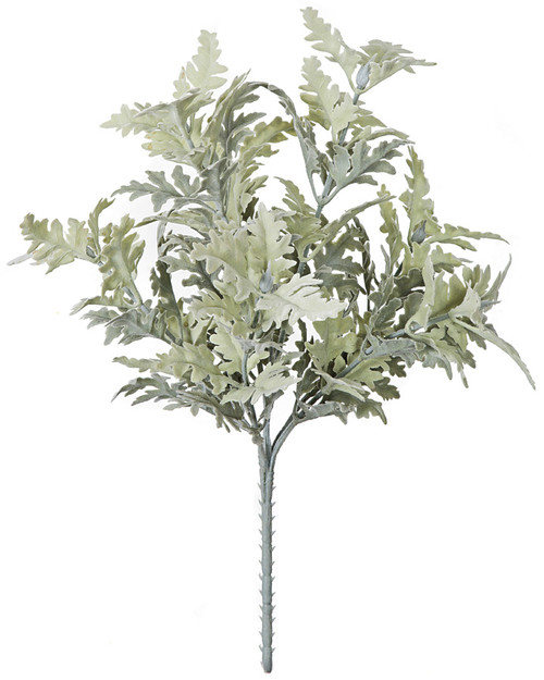 16 Inch Flocked Dusty Miller Bush x 7