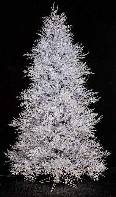 Easy Plug 7.5 Foot and 9 Foot - Frosted Coral Twig Trees with Mini LED Rice Lights or No Lights Option