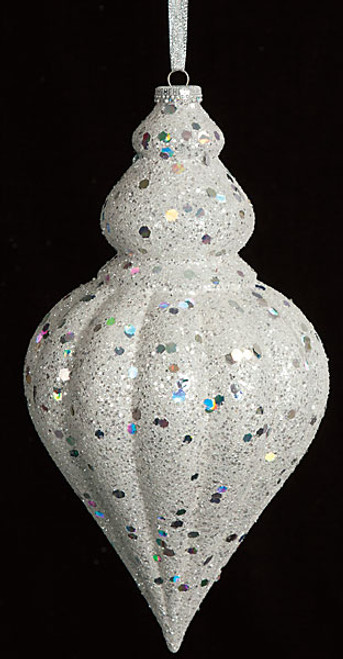 J-130733
12" x 6" Glittered White and Silver Finial J-130733
12" x 6" Glittered White and Silver Finial