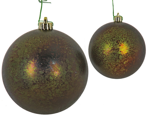6 Inch Matte Antique Dark Green Ball Ornament