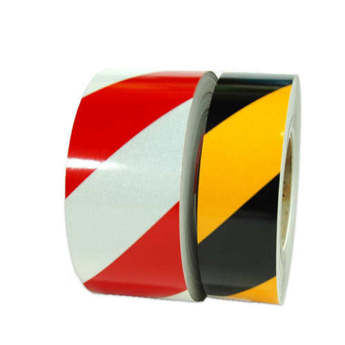 Striped Reflective Tape - 10 YD and 50 YD - 1" to 6" by Roll or by Case from Tape Jungle.com - Call us at 305-231-8273. Striped Reflective Tape - 10 YD and 50 YD - 1" to 6" by Roll or by Case from Tape Jungle.com - Call us at 305-231-8273.