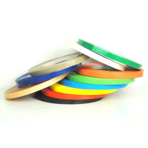 Colored Bag Sealing Tape, UPVC Tape (9535) - 8 Colors, 3/8", 1/2", 5/8" - Wholesale Prices by Tape Jungle.com, The Discount Tape Superstore. Colored Bag Sealing Tape, UPVC Tape (9535) - 8 Colors, 3/8", 1/2", 5/8" - Wholesale Prices by Tape Jungle.com, The Discount Tape Superstore.
