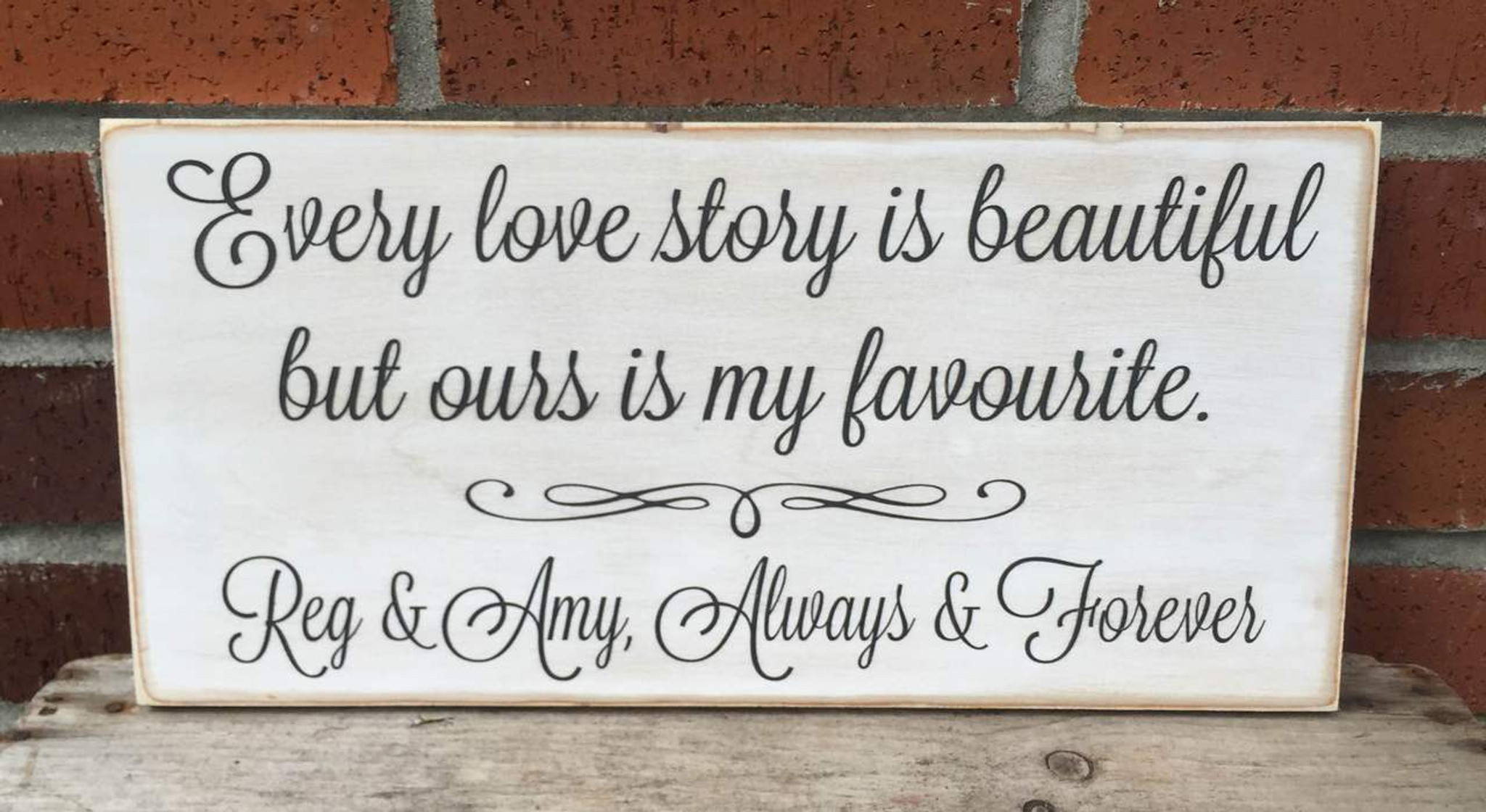 Every Love Story Is Beautiful Wood Sign Rustic - Every Love Story Is Beautiful - 8" x 16" - Heartwood