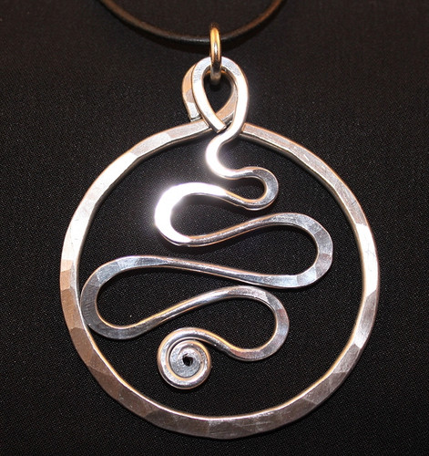 Circle Squiggle pendant