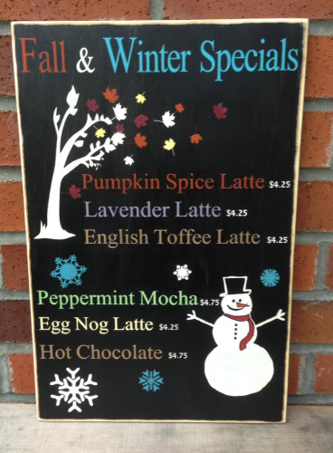 Restaurant menu sign custom made