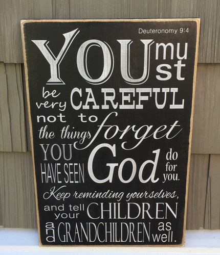 Deuteronomy 9:4 Wood Sign