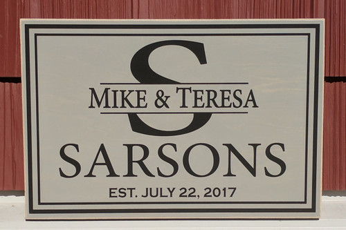 Family Monogram Personalized Sign 12x18