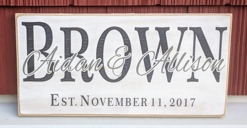 Custom family sign with established date