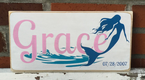 Little Girl Mermaid Name Sign